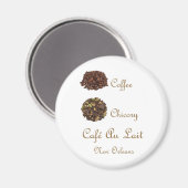 CAFE AU LAIT NEW ORLEANS KOFFIECICHOREI MAGNEET (Voorkant / Achterkant)
