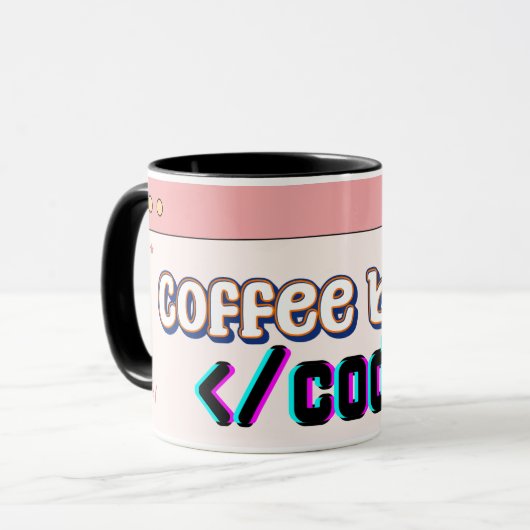 Café avant le code Mug - Drôle programmeur Coupe (Devant gauche)
