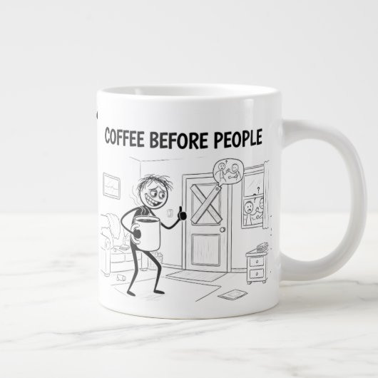 Café avant les gens Mug - Funny Coffee Cup (Droite)
