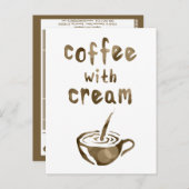 café avec carte de commentaire crème (Devant / Derrière)