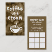 café avec carte de timbre crème bokeh (Devant / Derrière)