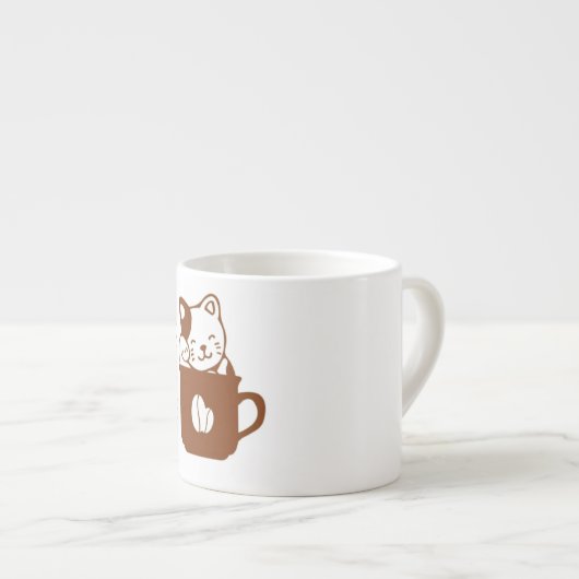 Café avec chat mignon Mug (Devant droit)