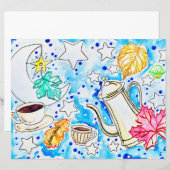 Café avec l'art des feuilles d'automne (Devant / Derrière)
