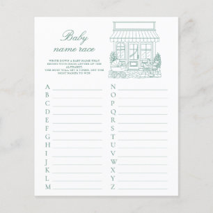 Cafe babyshower - Baby naam race spel