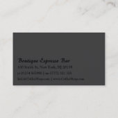 Café-bar Gris Espresso - Carte de visite (Dos)