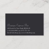 Café-bar Gris Espresso - Carte de visite (Dos)