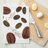 Café Beans Serviette de cuisine 16" x 24" (Quart Plié)
