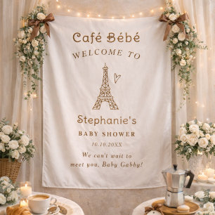 Cafe Bebe Baby Borrel Stof Welkom Bord Wandkleed
