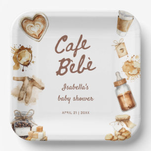 Cafe Bebe Baby Brouwt Koffie Bruine Baby Shower Papieren Bordje