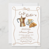 Cafe Bebe Baby Brunch Douche Uitnodiging (Voorkant)