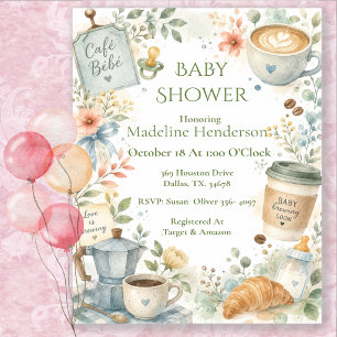 Cafe Bebe Baby Shower Kaart