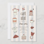 Cafe Bebe Blue Baby shower Invitation (Devant)