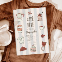 Cafe Bebe Blue Baby shower Invitation