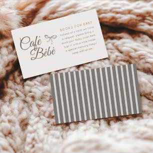 Cafe Bebe Boeken voor Baby Baby Shower Informatiekaartje