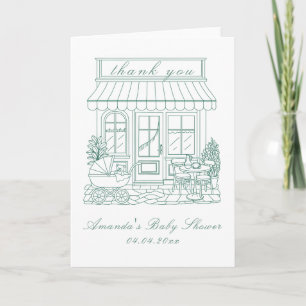 Cafe Bebe Bonjour Baby Shower Bedankkaart