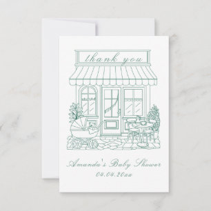 Cafe Bebe Bonjour Baby Shower Bedankkaart