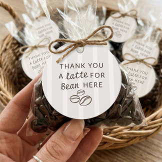 Cafe Bebe Bruine Strepen Franse Thema Baby Shower Bedankjes Labels