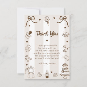 Café Bébé Franse handgetekende babyshower bedankt