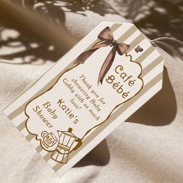 Cafe Bebe Franse koffiebar thema baby shower Cadeaulabel