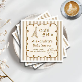 Cafe Bebe Franse koffiebar thema baby shower Servet