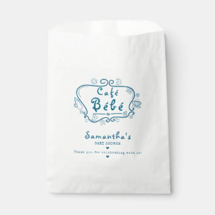Café Bébé French Modern Schattige Blue Boy Baby sh Bedankzakje