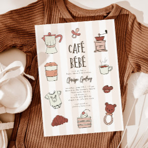 Cafe Bebe Geslacht Neutrale Baby Shower Uitnodigin Kaart