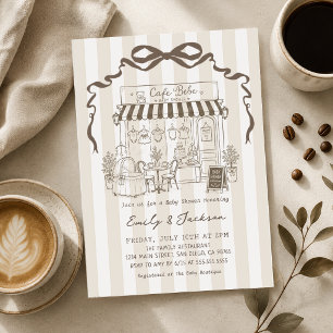 Cafe Bebe Geslacht Neutrale Bruine Baby Shower Kaart