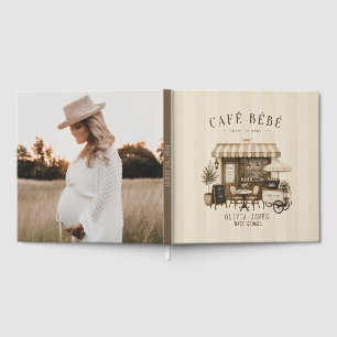 Cafe bebe geslachtsneutrale bruine babyshower gastenboek