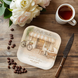 Cafe Bebe Geslachtsonafhankelijke Elegante Bruine  Papieren Bordje