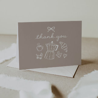 Cafe Bebe Home Coffee Baby Shower Latte Bedankkaart