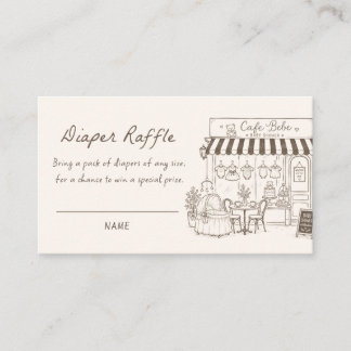 Cafe Bebe Luierloterij Bruine Baby Shower Informatiekaartje