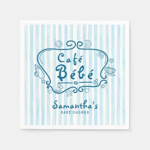 Café Bébé Modern Frans Blue Boy Baby shower Servet
