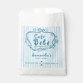 Café Bébé Modern Frans Schattige Blue Boy Baby sho Bedankzakje (Voorkant)