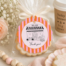 Café Bébé Roze Oranje Baby Shower Bedankt
