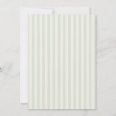 Cafe Bebe Sage Stripes Baby shower Kaart (Achterkant)