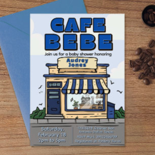 Cafe Bebe - Themacafé Baby Shower Kaart