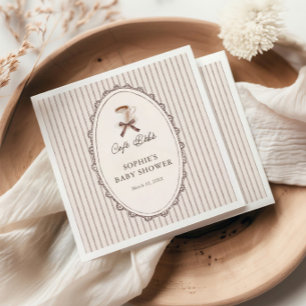 Cafe Bebe Vintage Coffee Baby Shower Servet