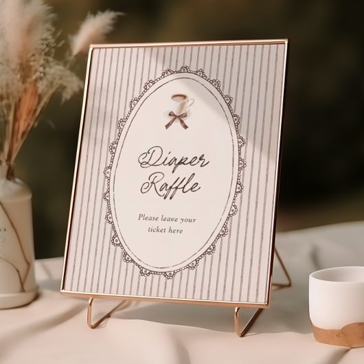 Cafe Bebe Vintage Diaper Raffle Poster