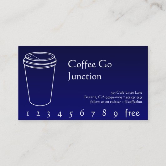 Café Boisson Punch / Carte de fidélité Gradient Bl (Devant)