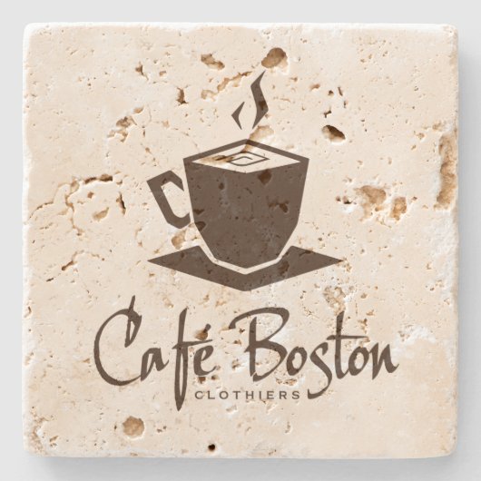 Café Boston Travertine Onderzetter (Voorkant)