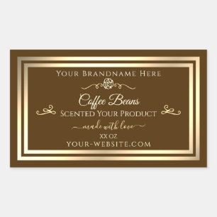 Café Brown Étiquette de produit Gold Frame Vintage
