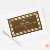 Café Brown Étiquette Gold Frame avec logo (Enveloppe)