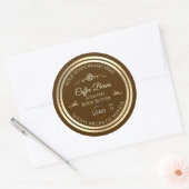 Café Brown Étiquette Gold Frame avec logo (Enveloppe)