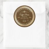Café Brown Étiquette Gold Frame avec logo (Sac)