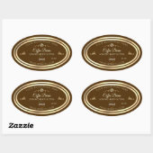 Café Brown Étiquette Gold Frame avec logo (Feuille)