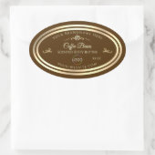 Café Brown Étiquette Gold Frame avec logo (Sac)