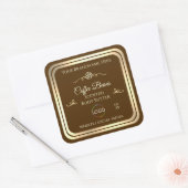Café Brown Étiquette Gold Frame avec logo (Enveloppe)