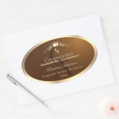 Café Brown Produit Étiquette Gold Frame et Monogra (Enveloppe)