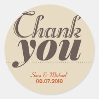 Café Brown Vintage Typographie Merci Stickers