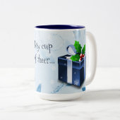 Café cadeau de Noël bleu Mug (Devant droit)
